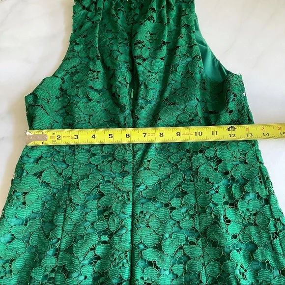 chinese dress ladies Trina Turk Women's Lovlee 3D Lace V Neck Dress - Green